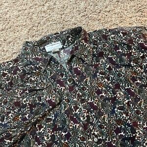 Maggie Lawrence Sport Vintage Paisley Rayon Button Down Shirt Women's Sz 26-28‎